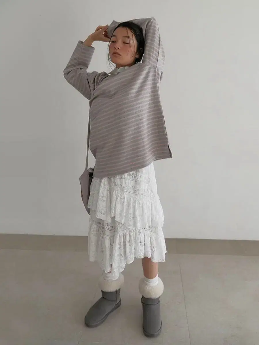 Sunburn Project Mixed Check Long Skirt #썬번프로젝트,#썬번